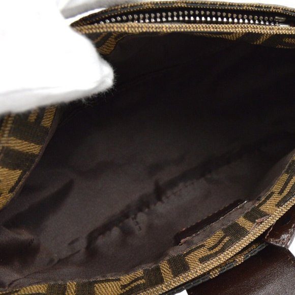 Authenticity Guaranteed FENDI Zucca Pattern Mini Handbag Brown Canvas - Picture 2 of 11